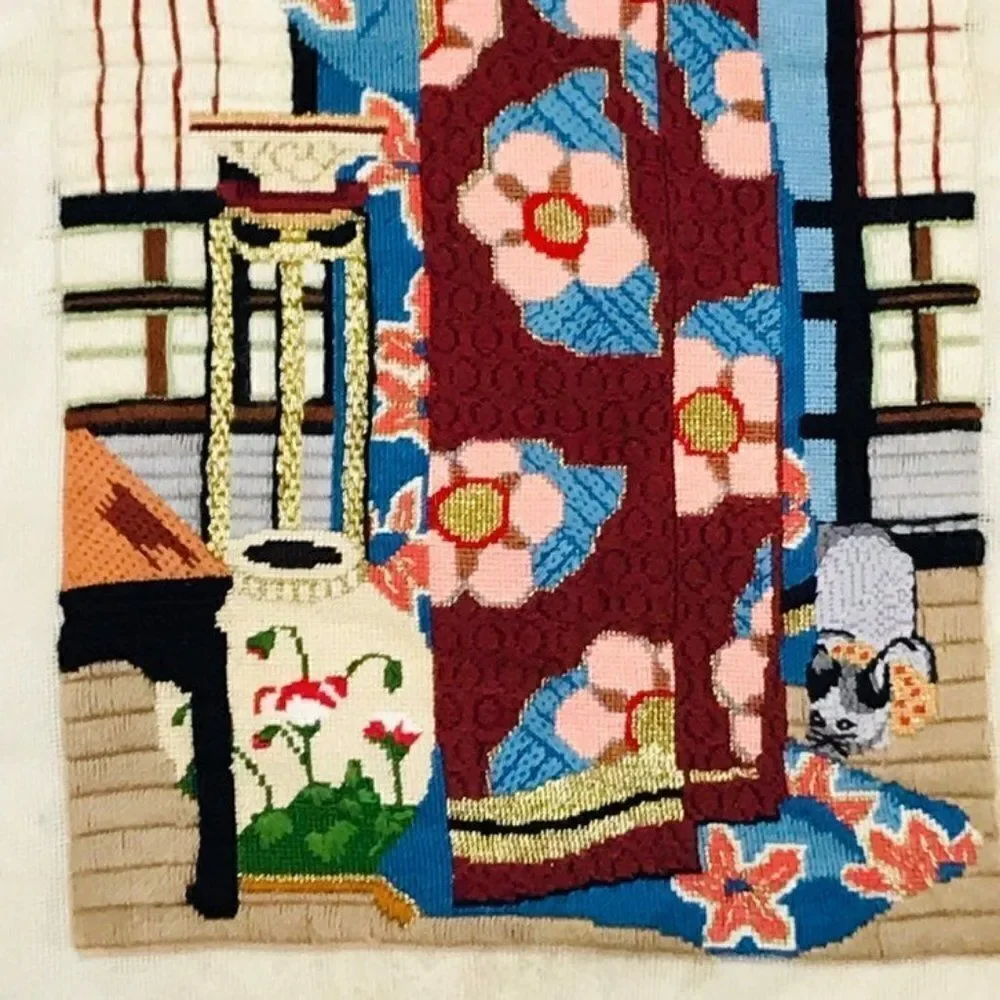 Embroidery Unfinished Canvas Oriental Japanese